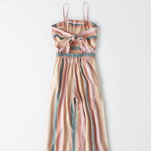 American eagle striped jump suit. Large.